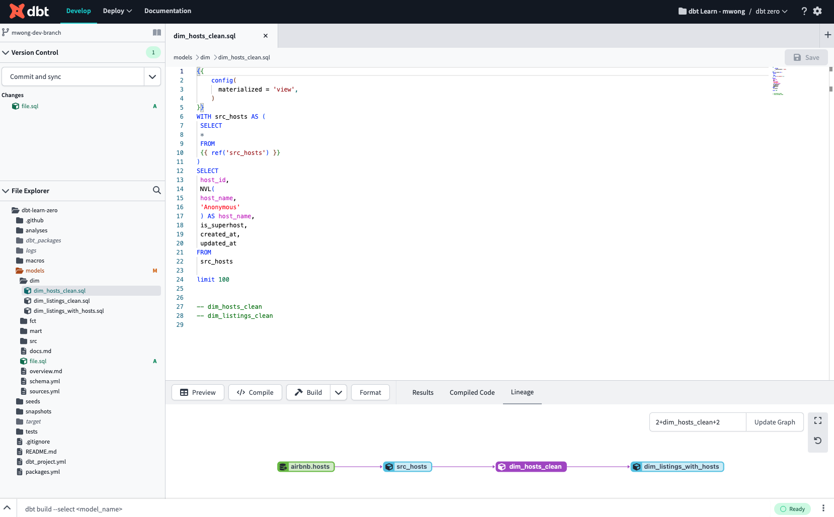 The Cloud IDE layout includes version control on the upper left, files/folders on the left, editor on the right, and command/console at the bottom