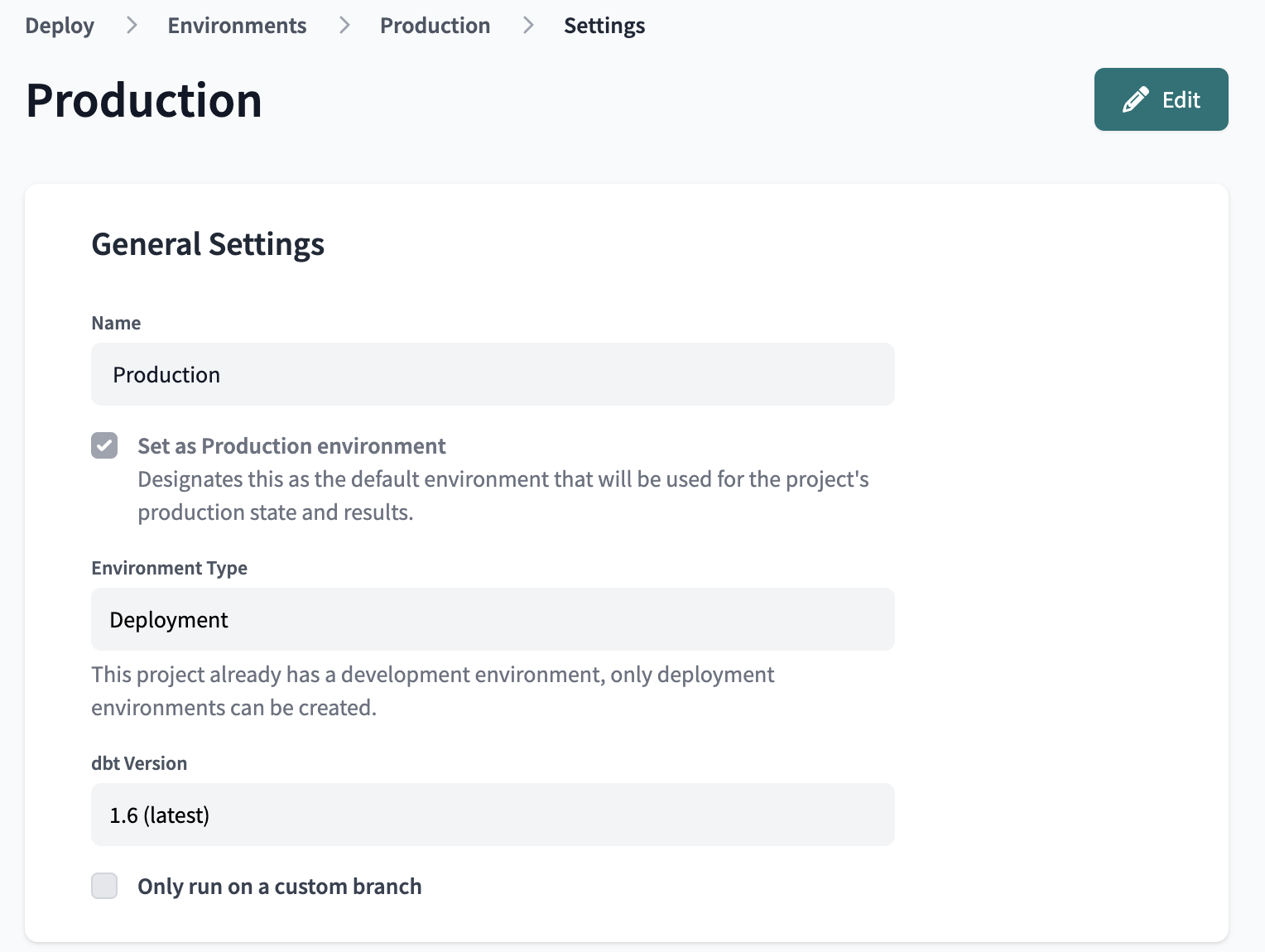 Set your production environment as the default environment in your Environment Settings